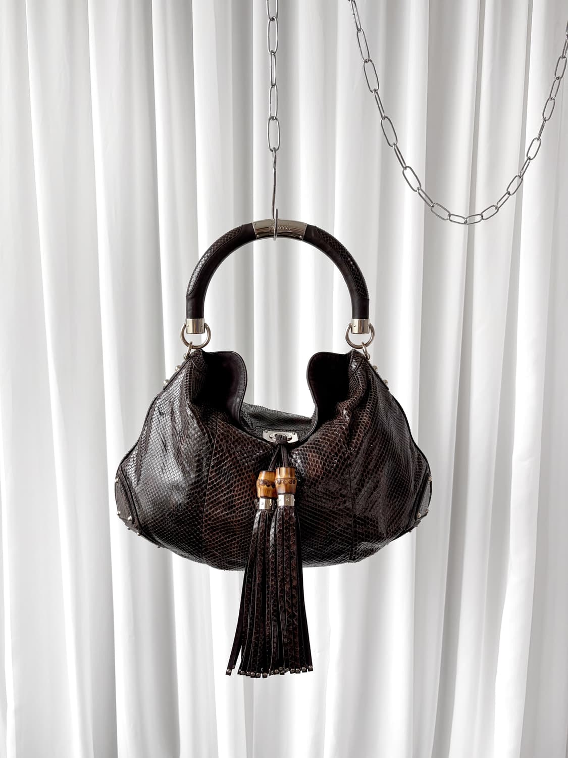 Rare 구찌 파이톤 인디백 상품이미지1