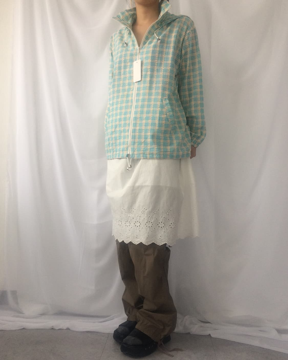 Check pattern hood zip up 상품이미지7