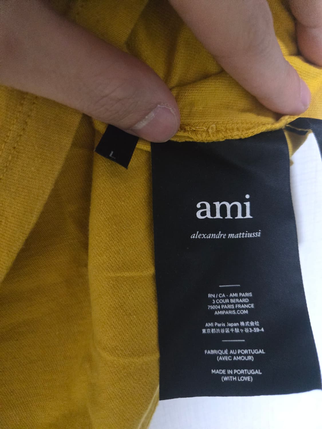 아미 스몰 하트 반팔 티셔츠 머스타드 (옐로우) L 상품이미지3