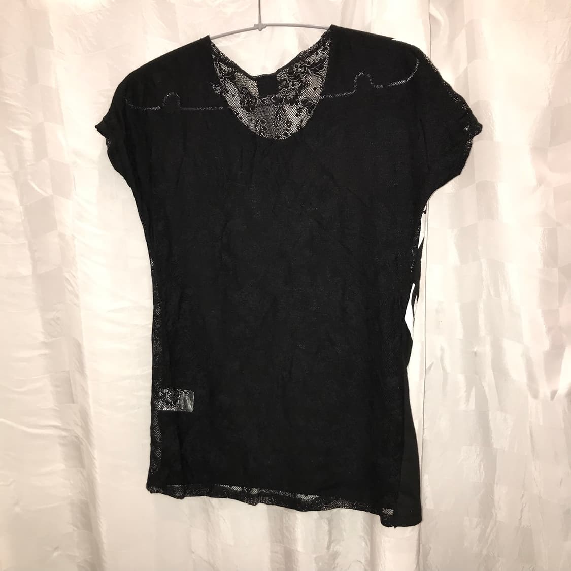 JPN Vintage 고스펑크 고딕 스컬 백 시스루 반팔 상품이미지4