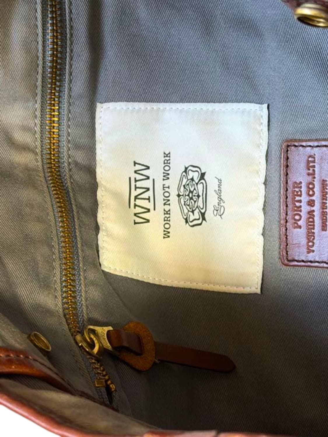 요시다 포터 x WNW 펜들턴패턴 울 가죽 토트백 상품이미지4