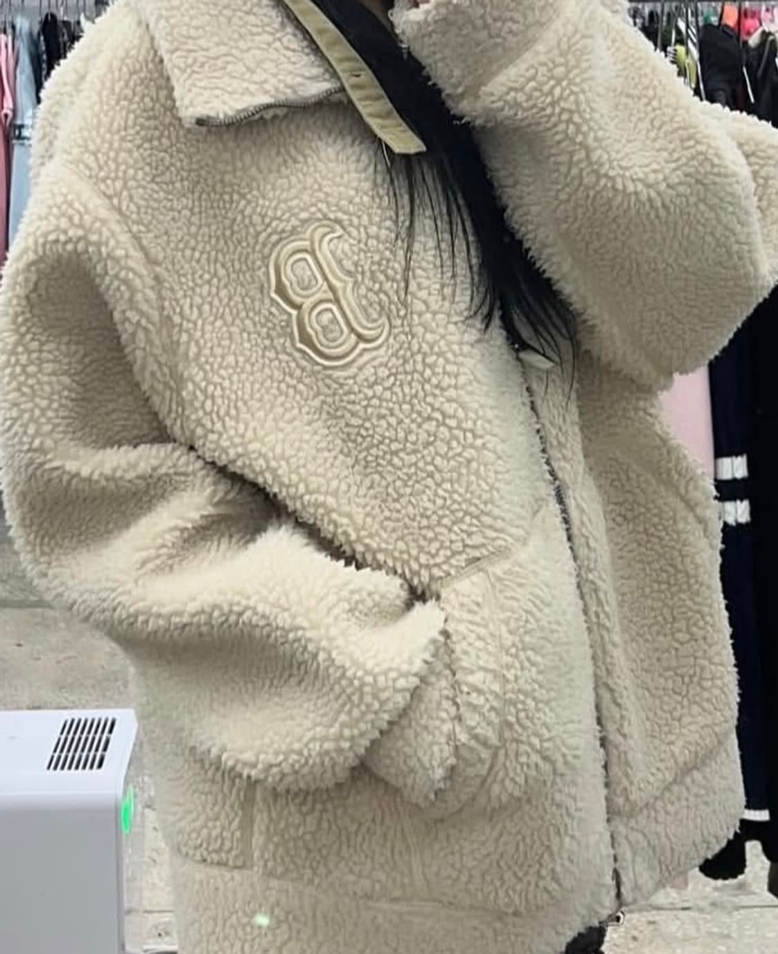 MLB 양털 후리스 뽀글이 아우터 베이지💛 상품이미지1