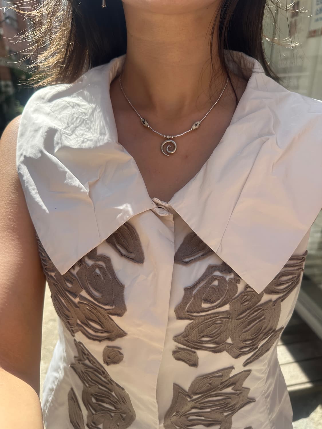 Spiral Sign Cow Horn 925silver necklace 상품이미지2