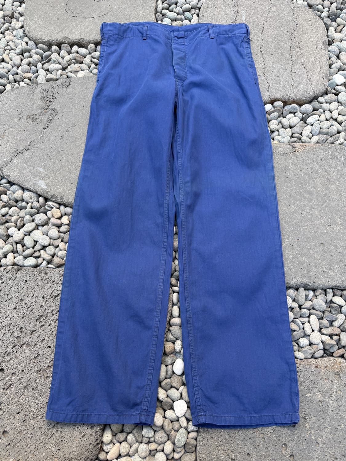 1980s GERMAN HBT INK BLUE 헤링본트윌 프렌치워크팬츠 상품이미지1