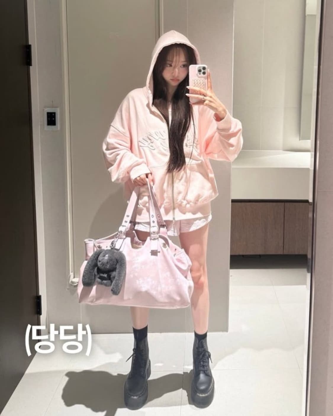 글로니 핑크 후드집업 기본기장  상품이미지1