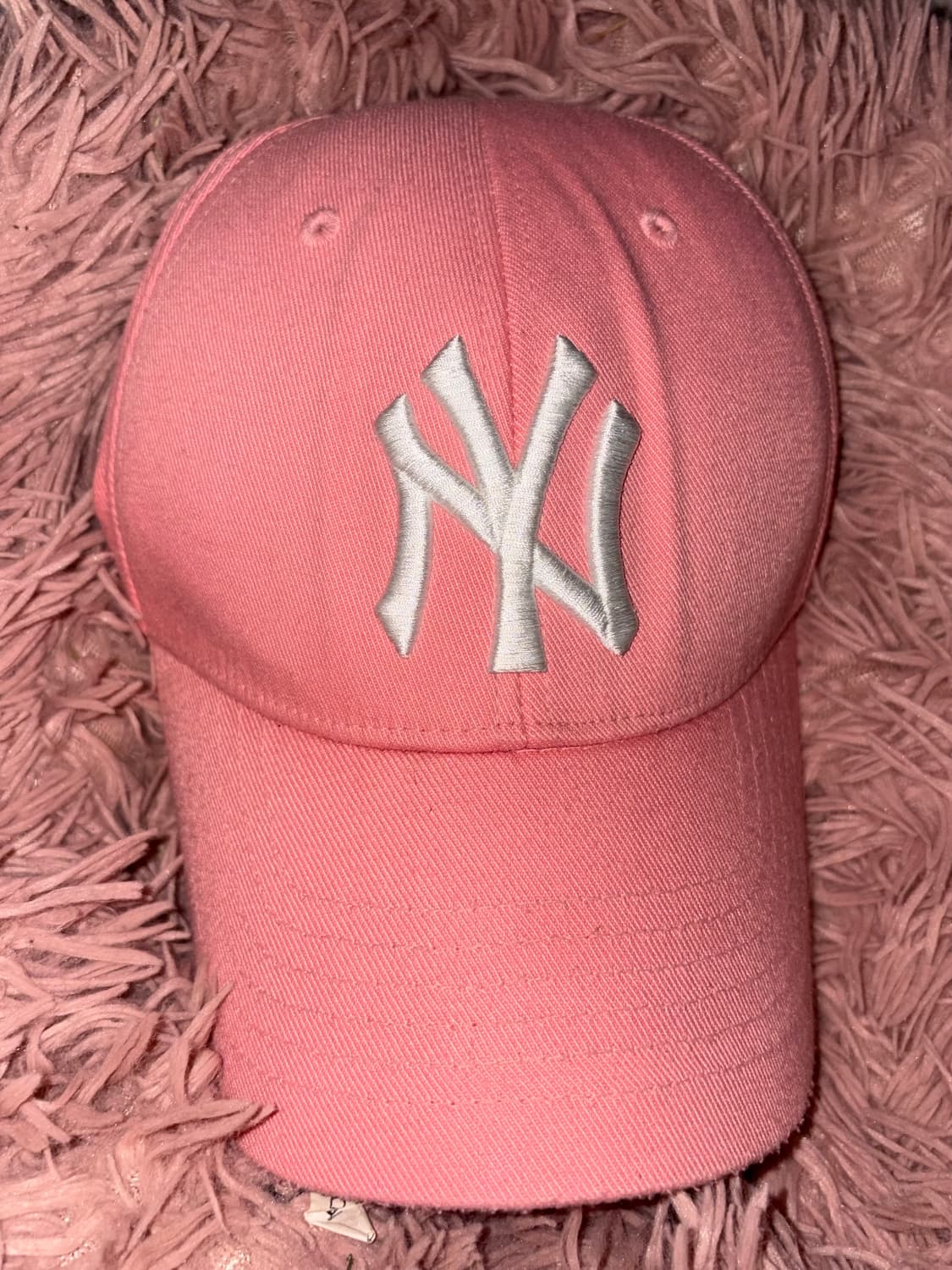 MLB 뉴욕양키스 갸루 y2k 인디핑크 연 코랄핑크 볼캡 모자 NY 상품이미지2