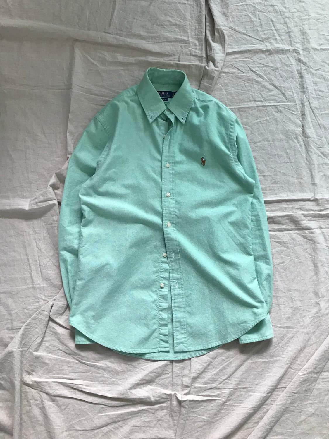 폴로 랄프로렌 QR코드택 포니로고 민트색 셔츠 상품이미지6