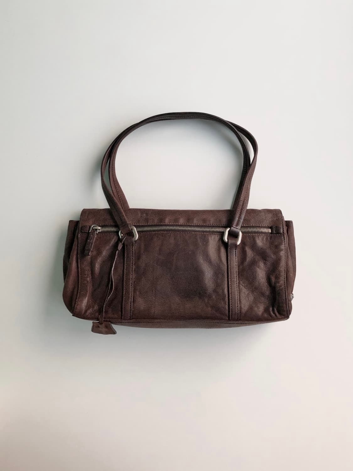 프라다 브라운 레더 숄더백 토트백 상품이미지3