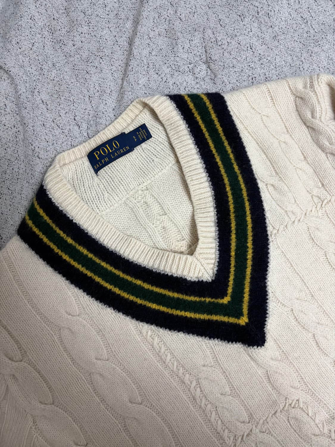 폴로 울 캐시미어 케이블 크리켓 니트 S 판매합니다. 상품이미지4