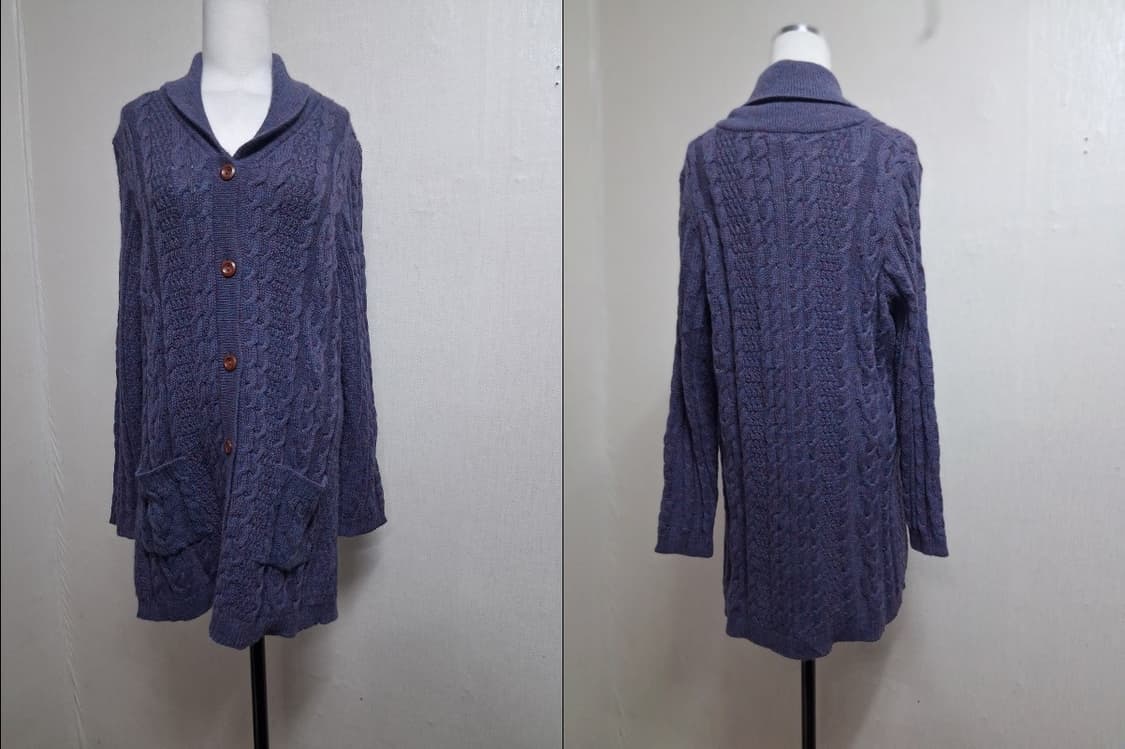 일본빈티지 IFER Knit wear 알 숄카라 알파카 꽈배기울니트  상품이미지3