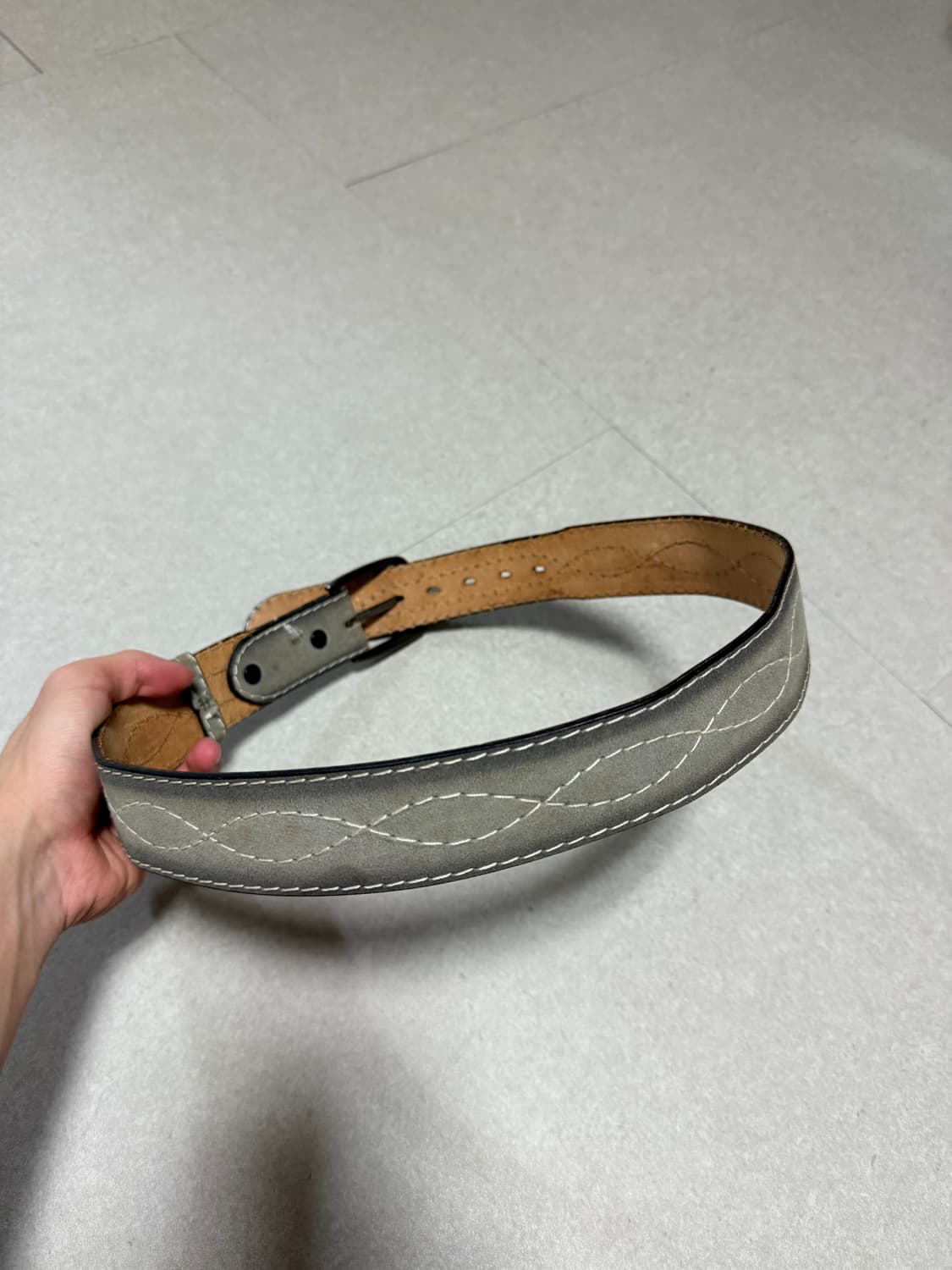 made in use 빈티지 스웨이드 벨트 32~36인치 상품이미지2