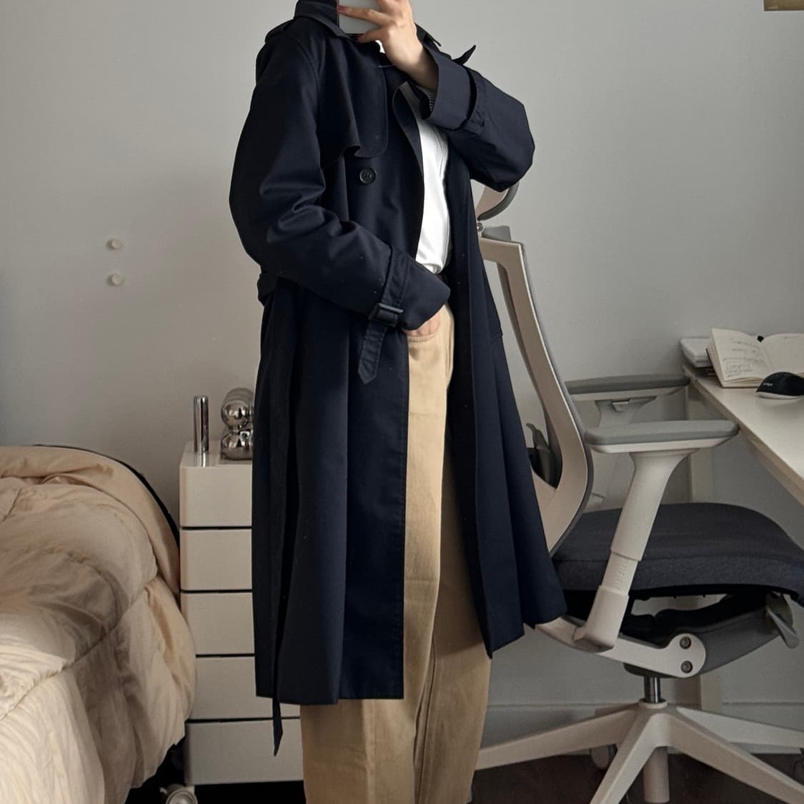 비지트인뉴욕 트렌치코트 _ 네이비 상품이미지3