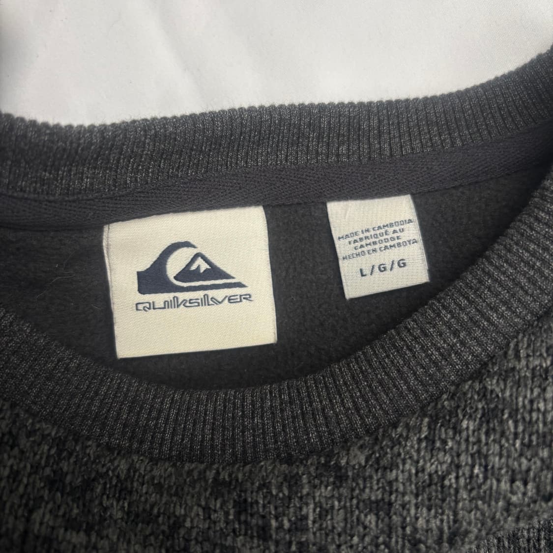 퀵실버 차콜 크루넥 니트 스웨터 L 상품이미지7