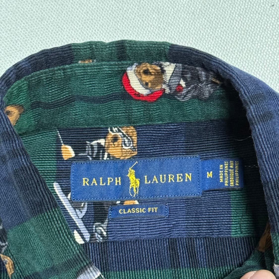 M 폴로랄프로렌 클래식핏 폴로 스키베어 타탄체크 코듀로이 셔츠 상품이미지4