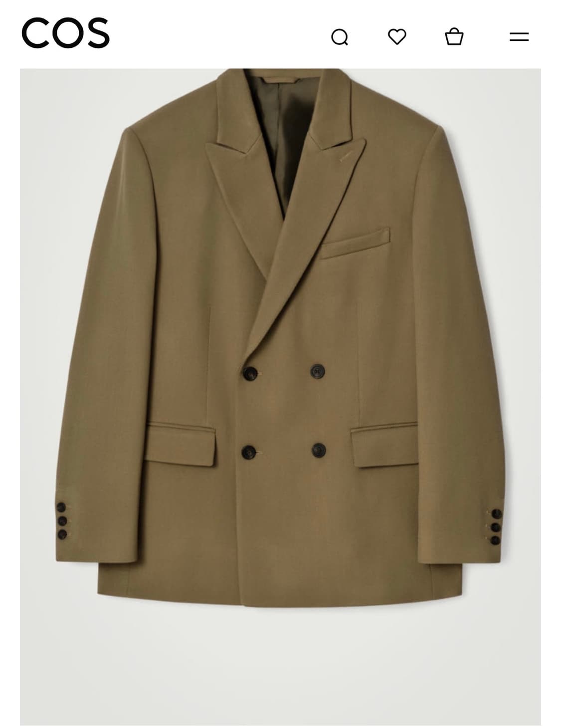 COS 릴랙스드 더블 브레스티드 울 블레이저 52사이즈 상품이미지1