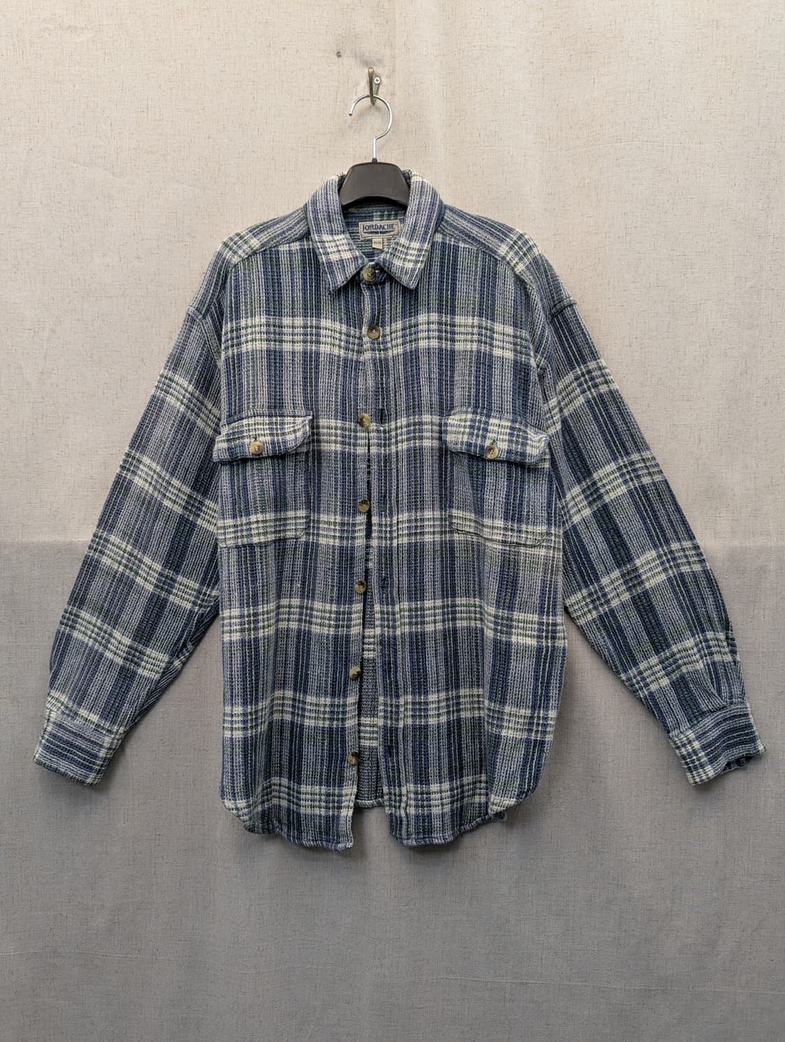 Jordache 체크 남방 셔츠 블루 M 상품이미지1
