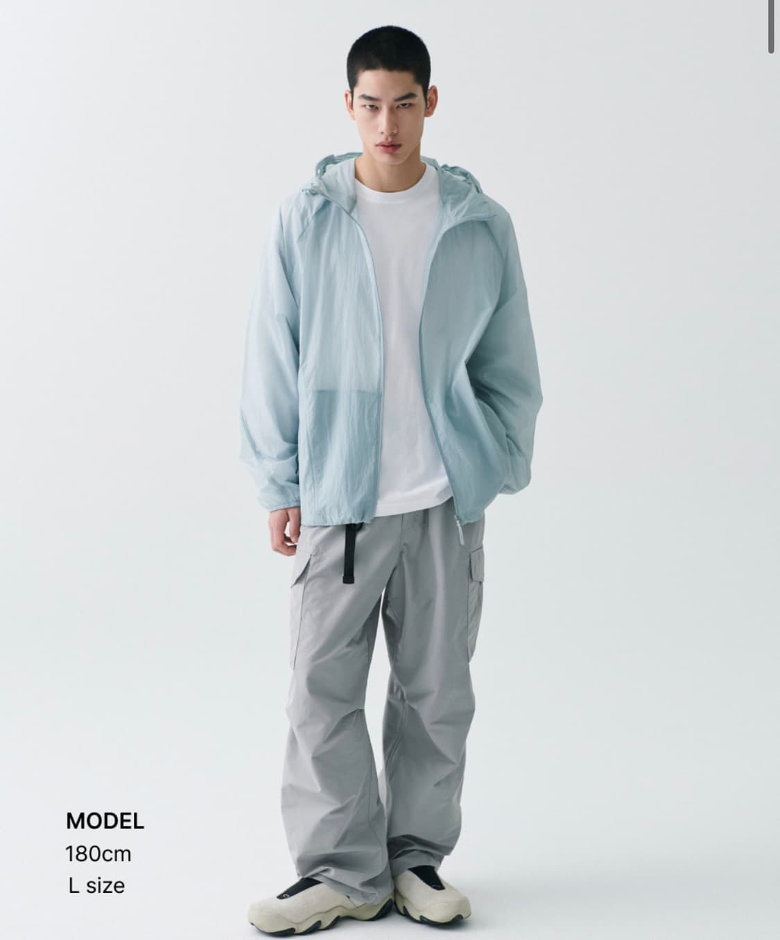 무신사 스탠다드 바람막이 클라우디 블루 2XL 상품이미지1