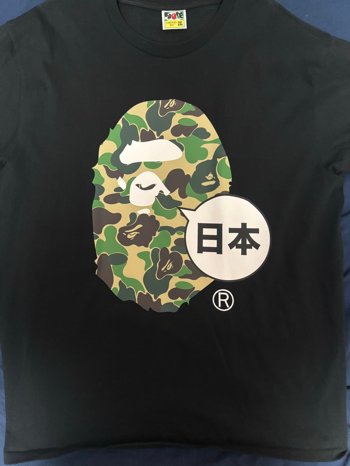 베이프 카모 일본 티셔츠 블랙 2XL 상품이미지2