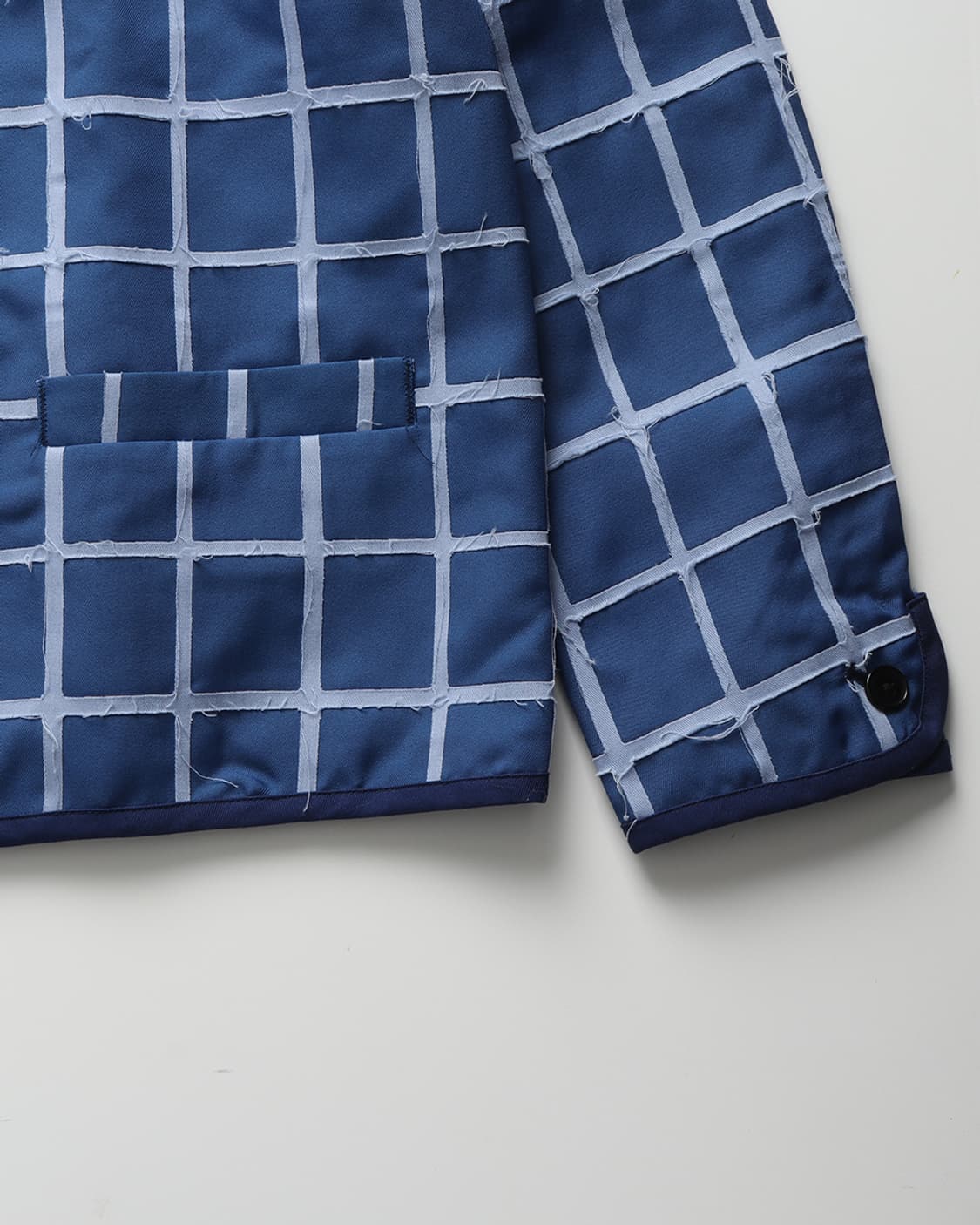 쿠온 KUON Collarless Plaid Jacket 상품이미지4