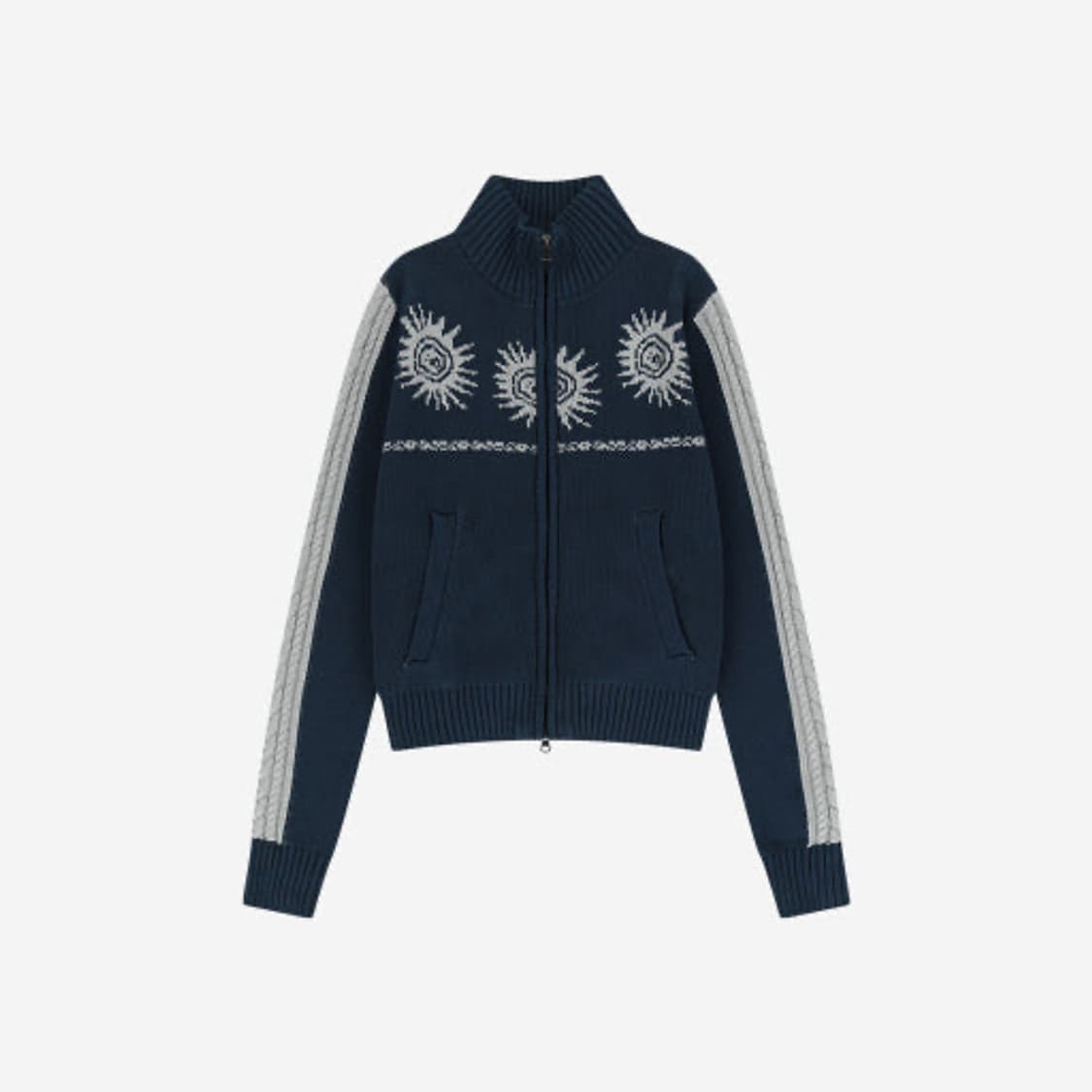 아캄 자카드 집업 스웨터 2 상품이미지1