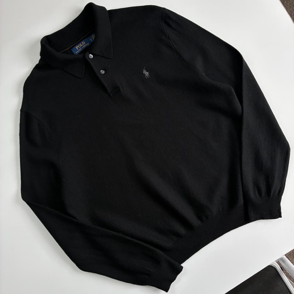 Polo 폴로 랄프로렌 신형 블랙 램스울 카라니트 상품이미지2