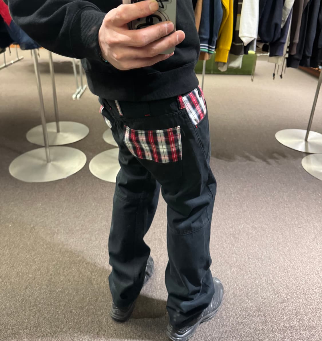 XL)Jack Serika 빈티지 레이어드 체크패턴 블랙진 상품이미지2