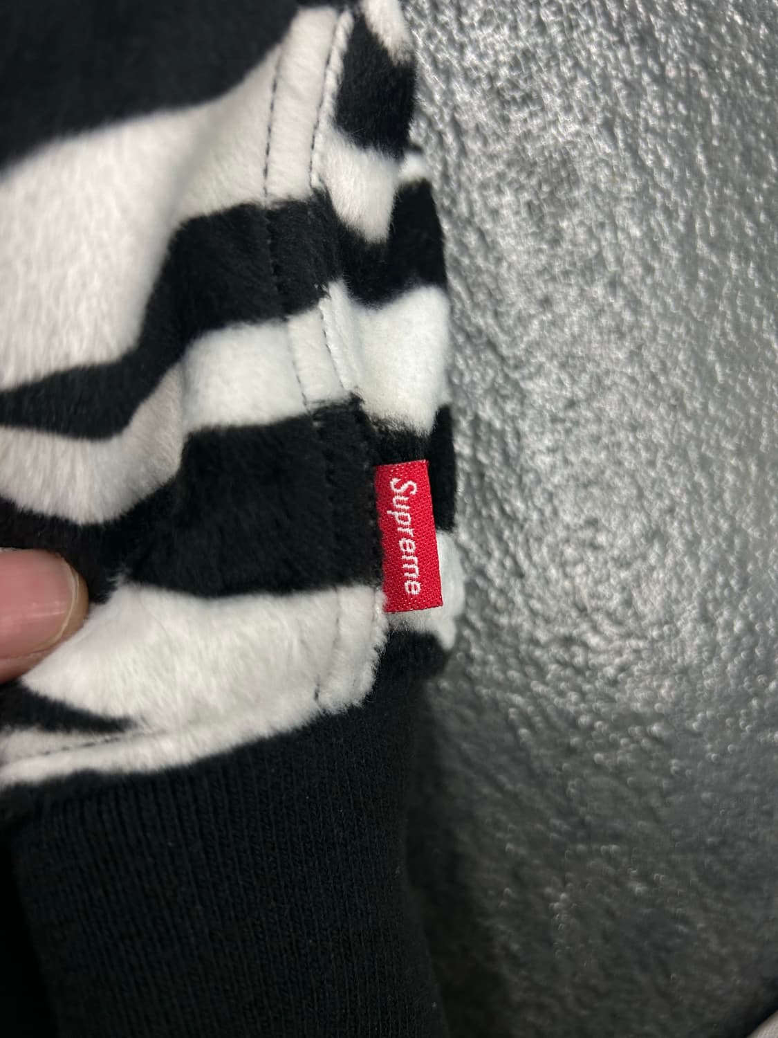 슈프림 콘트라스트스티치리버시볼ma1자켓 (지브라 블랙) 상품이미지9