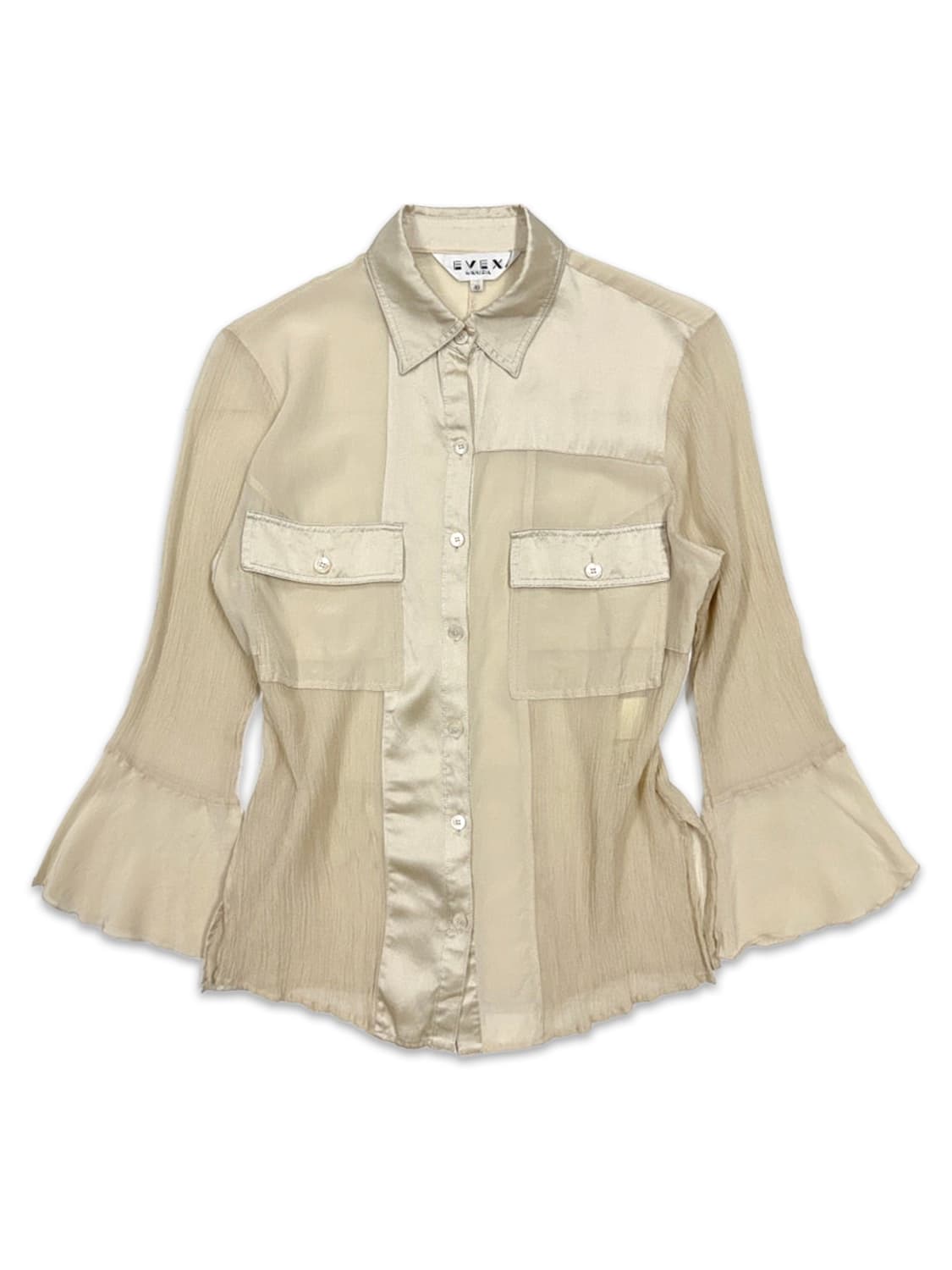 빈티지 EVEX by KRIZIA 아이보리 시스루 실크 셔츠 상품이미지1