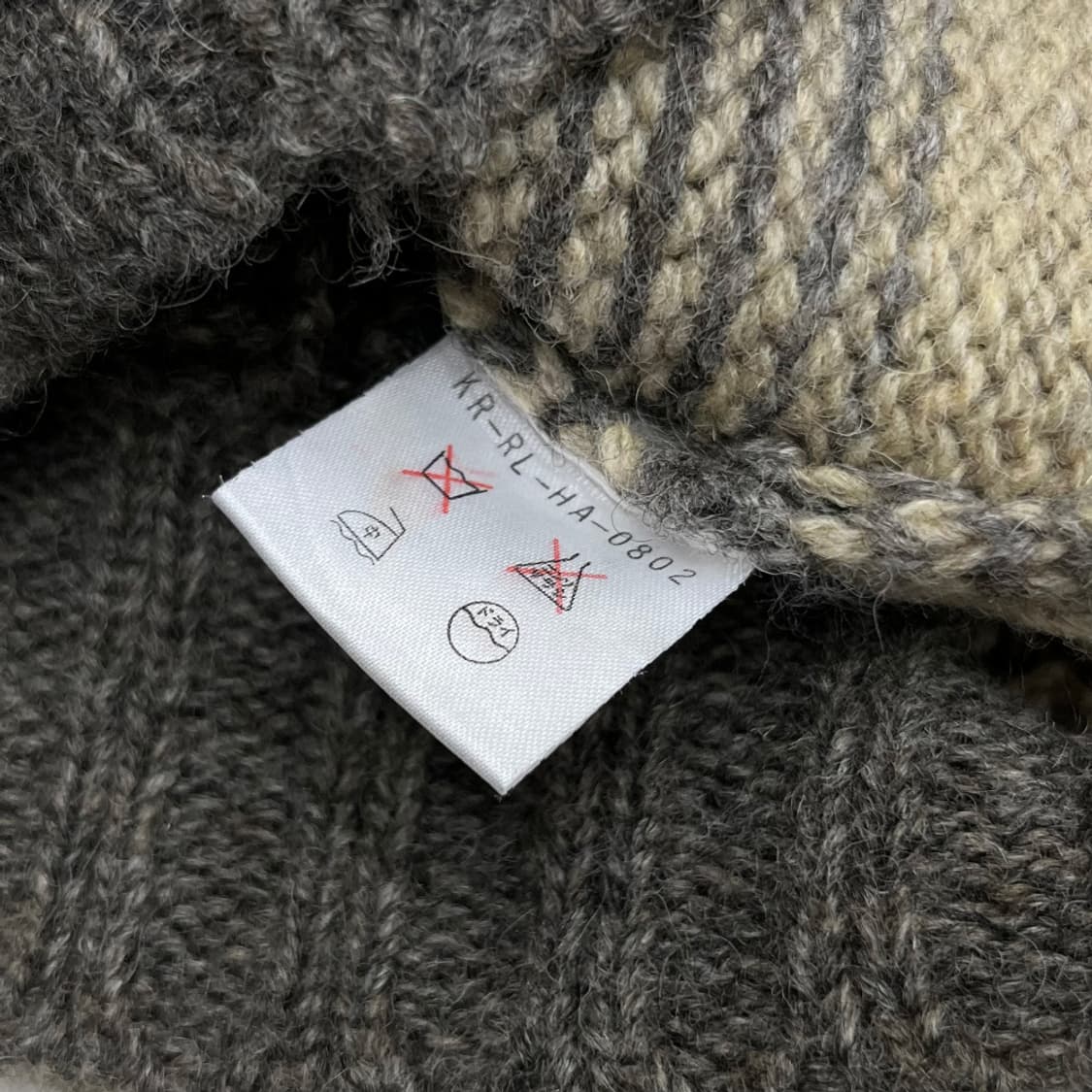 폴로 랄프로렌 베이지체크 브이 니트 L 상품이미지5