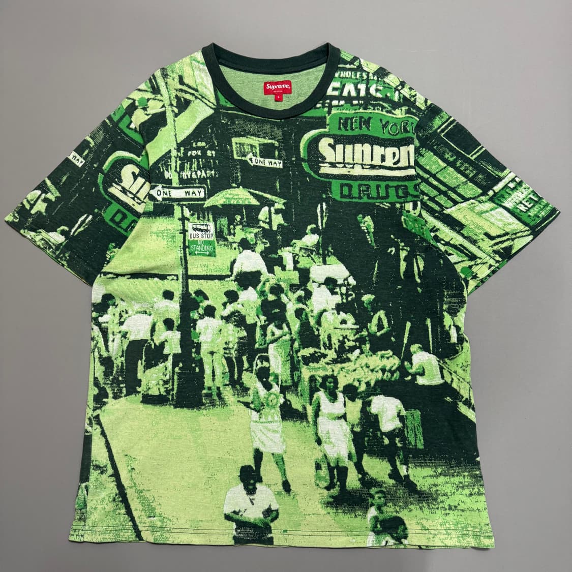 슈프림(SUPREME) 20fw 그린컬러 스트릿 씬 자카드 코튼 반팔 상품이미지9