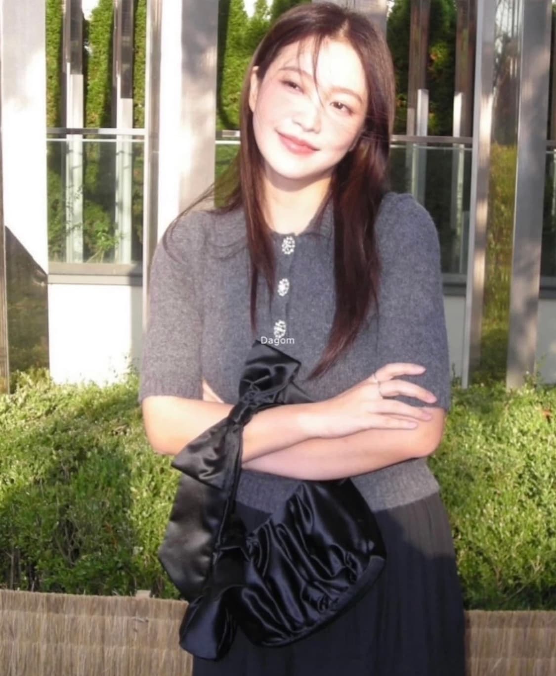 (새상품)앤아더스토리즈 새틴 보우백 블랙 미니  상품이미지2