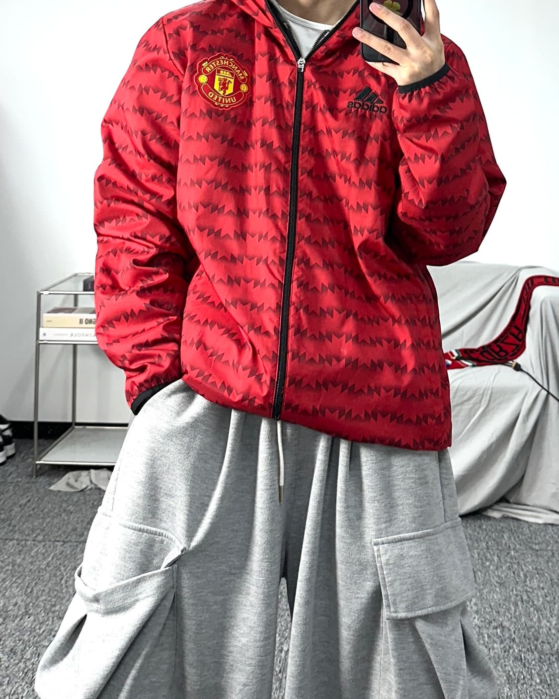 아디다스 15-16 맨체스터 유나이티드 후드 바람막이 XL 상품이미지3