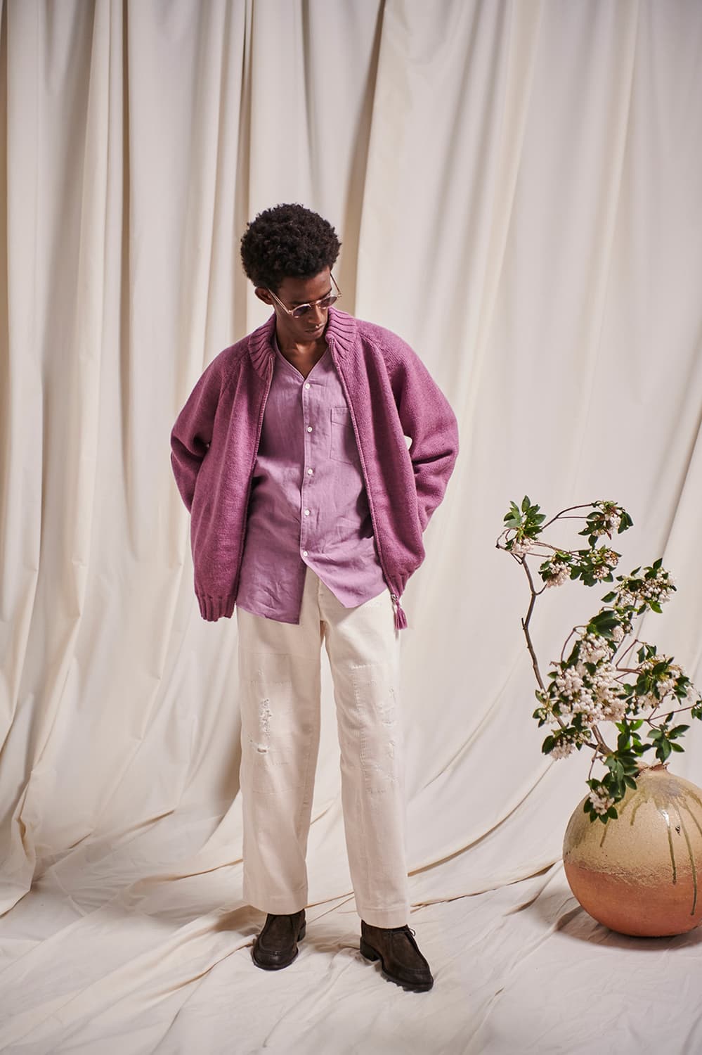 올드조 old joe 트위디 얀 집업 플럼 40  상품이미지4