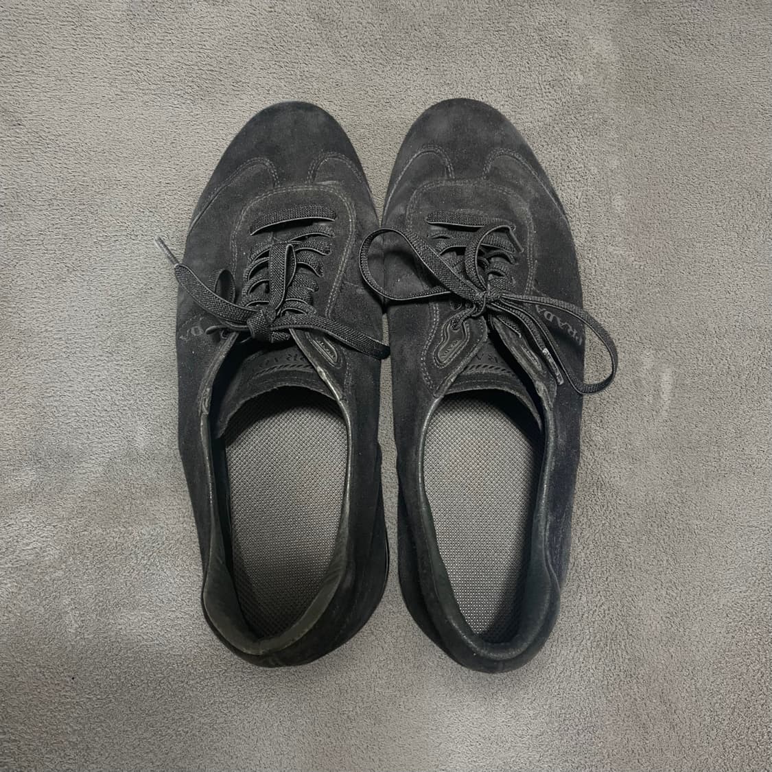 270) 프라다 스포츠 빈티지 스웨이드 스니커즈 신발 블랙 상품이미지5