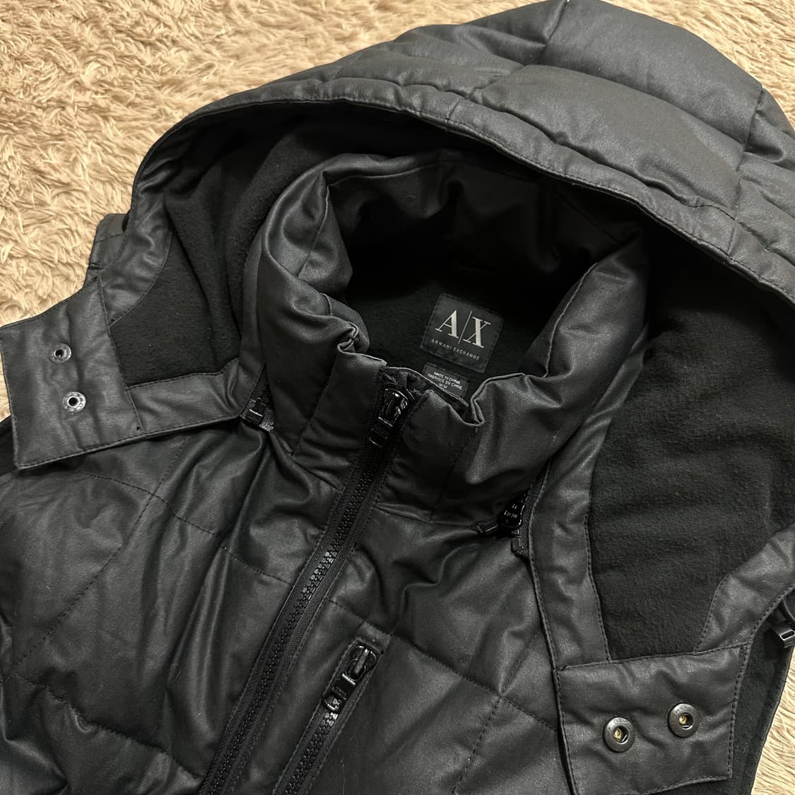 아르마니 익스체인지 코팅 후드 패딩조끼 상품이미지3