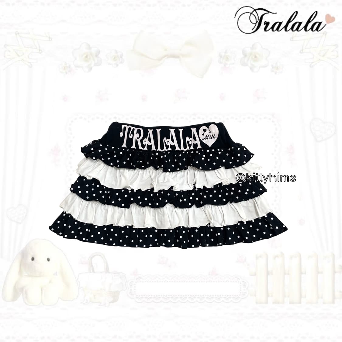Tralala 트랄라라 히메갸루 도트 캉캉스커트 러블리갸루 땡땡이치마 상품이미지1