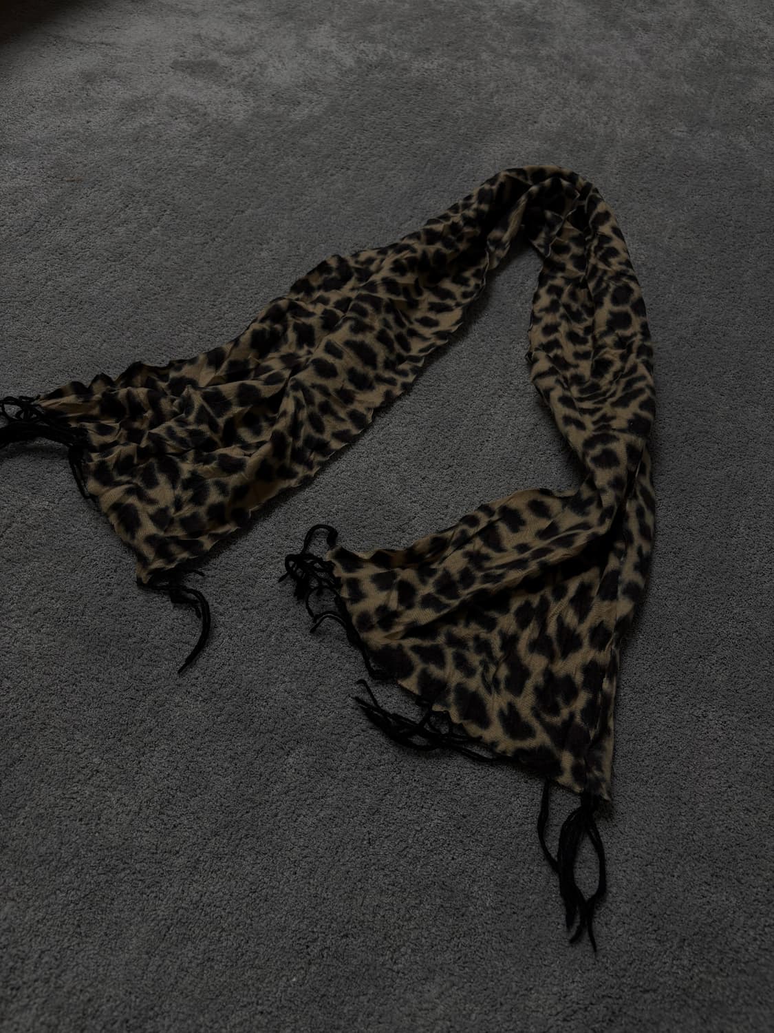 Vintage v-kei punk mood leopard scarf 상품이미지1