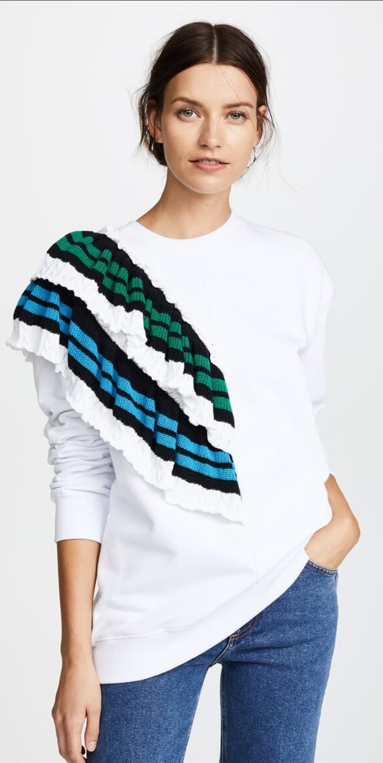 MSGM 엠에스지엠 프릴 니트 블랙 긴팔 티셔츠 44~66 상품이미지1