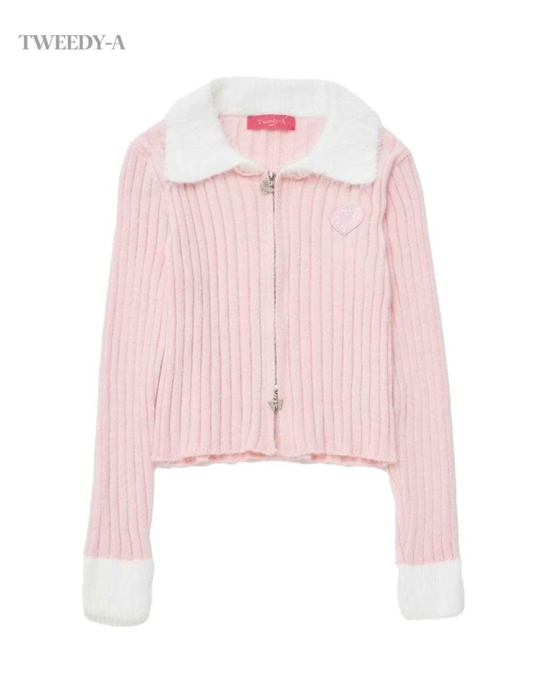 트위디아 델리 파스텔 투웨이 니트 집업 가디건 핑크 상품이미지3