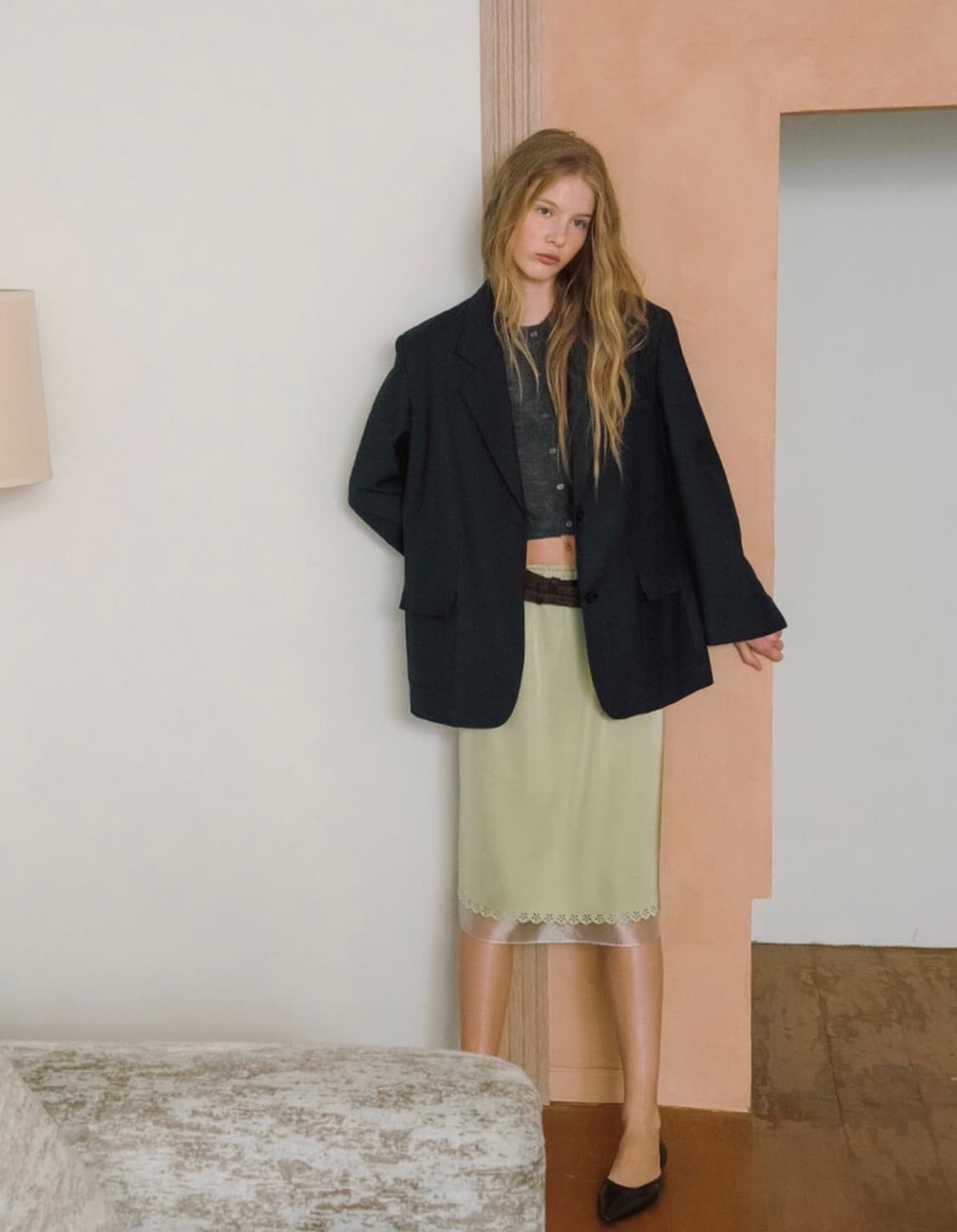 LCVE SATIN-ORGANZA REVERSIBLE SKIRT 상품이미지1