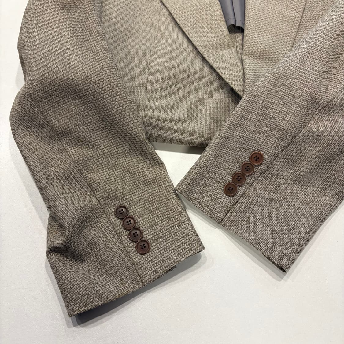 [38R] 입생로랑 뿌르 옴므 베이지 블레이저 남성 정장 자켓 D801 상품이미지5