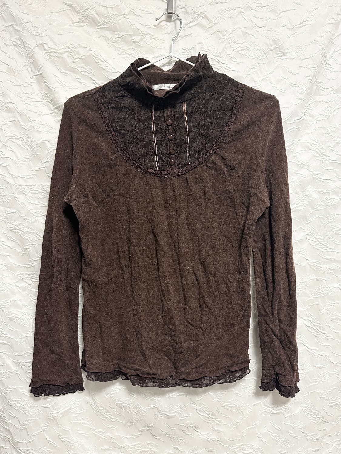 빈티지 rosa cheri 로사체리 라떼갸루 로걀 프릴 니트 롱슬리브 탑 상품이미지1