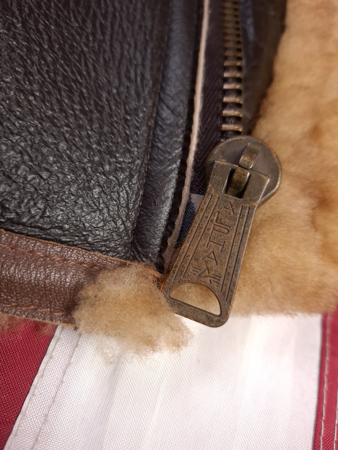 새제품 오리지날 알파사 WW2 미공군 B-7 리얼레더 항공 무스탕 베스트 상품이미지6