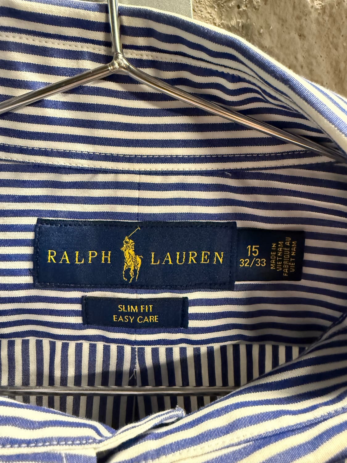 폴로 랄프로렌 POLO 슬림핏 스트라이프 셔츠 블루 M 상품이미지5