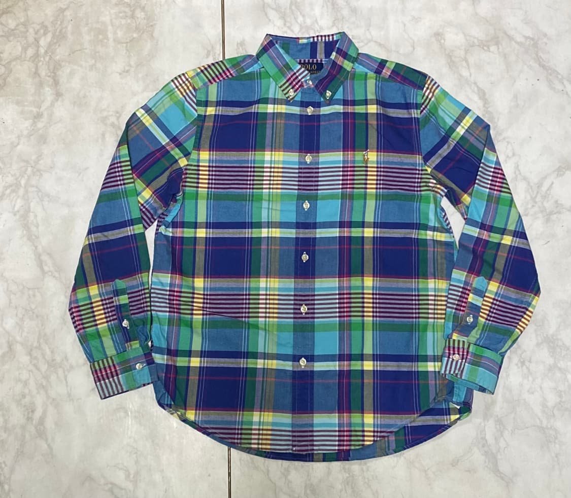 폴로 패치 체크 셔츠 사이즈 여성 100 상품이미지1