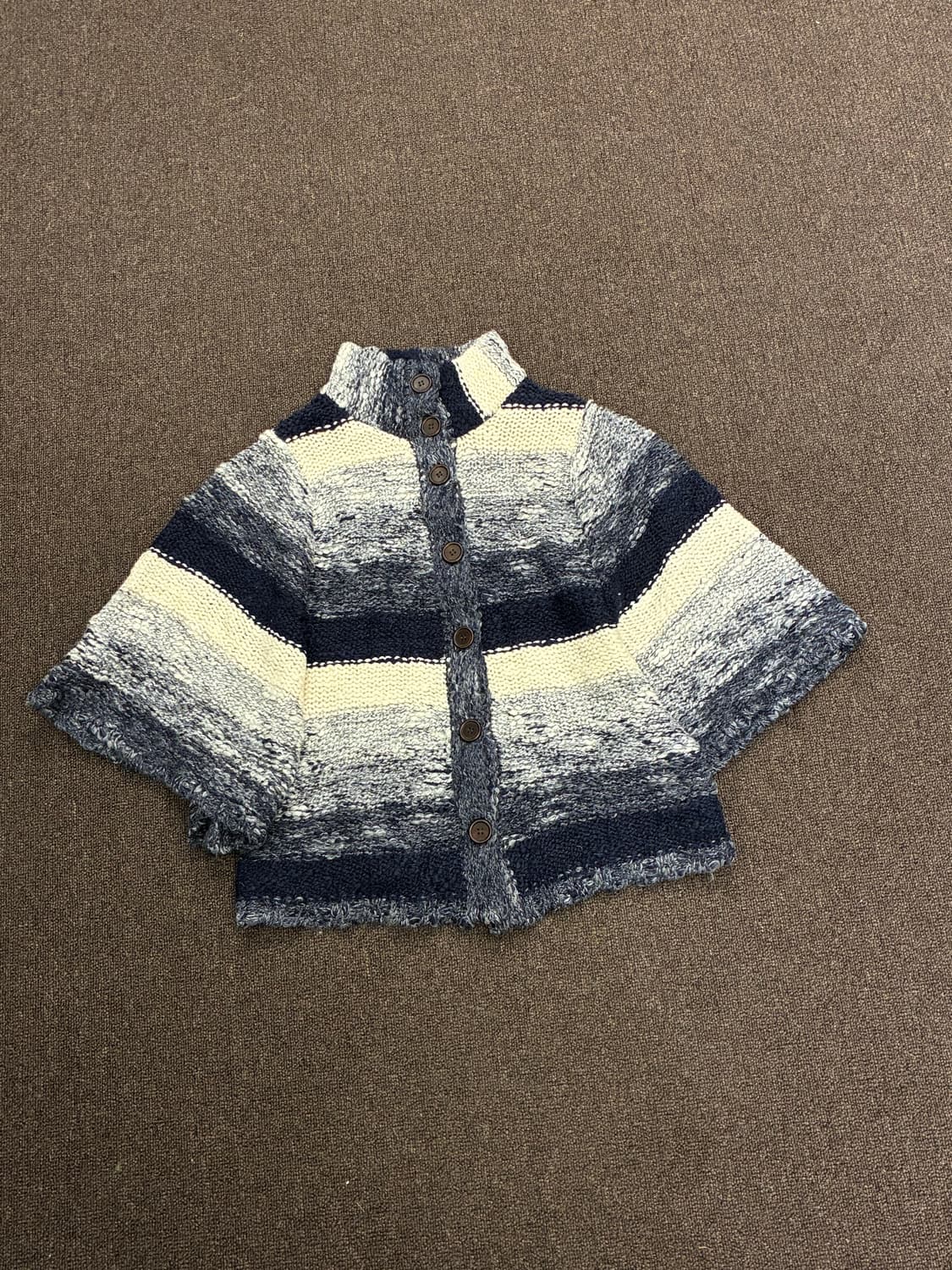 M-L)Japanese vintage 여성 줄무늬 반팔 니트 가디건 상품이미지4