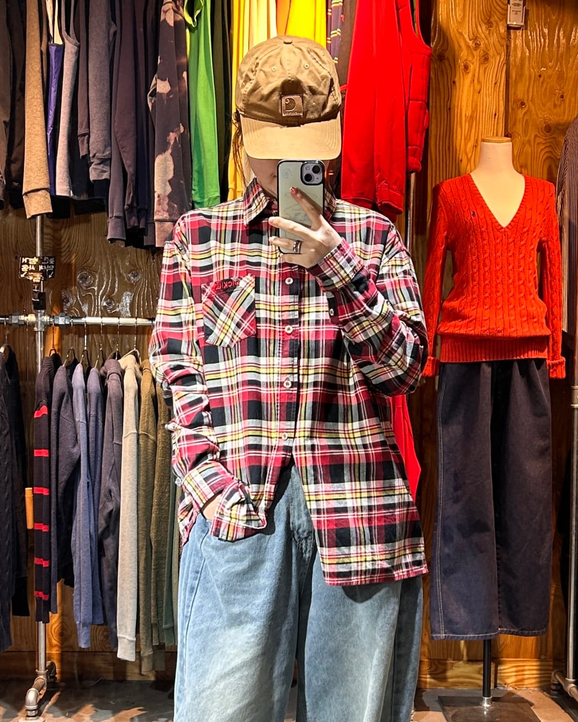 M 디키즈 워크웨어 레드 타탄체크 셔츠  상품이미지1