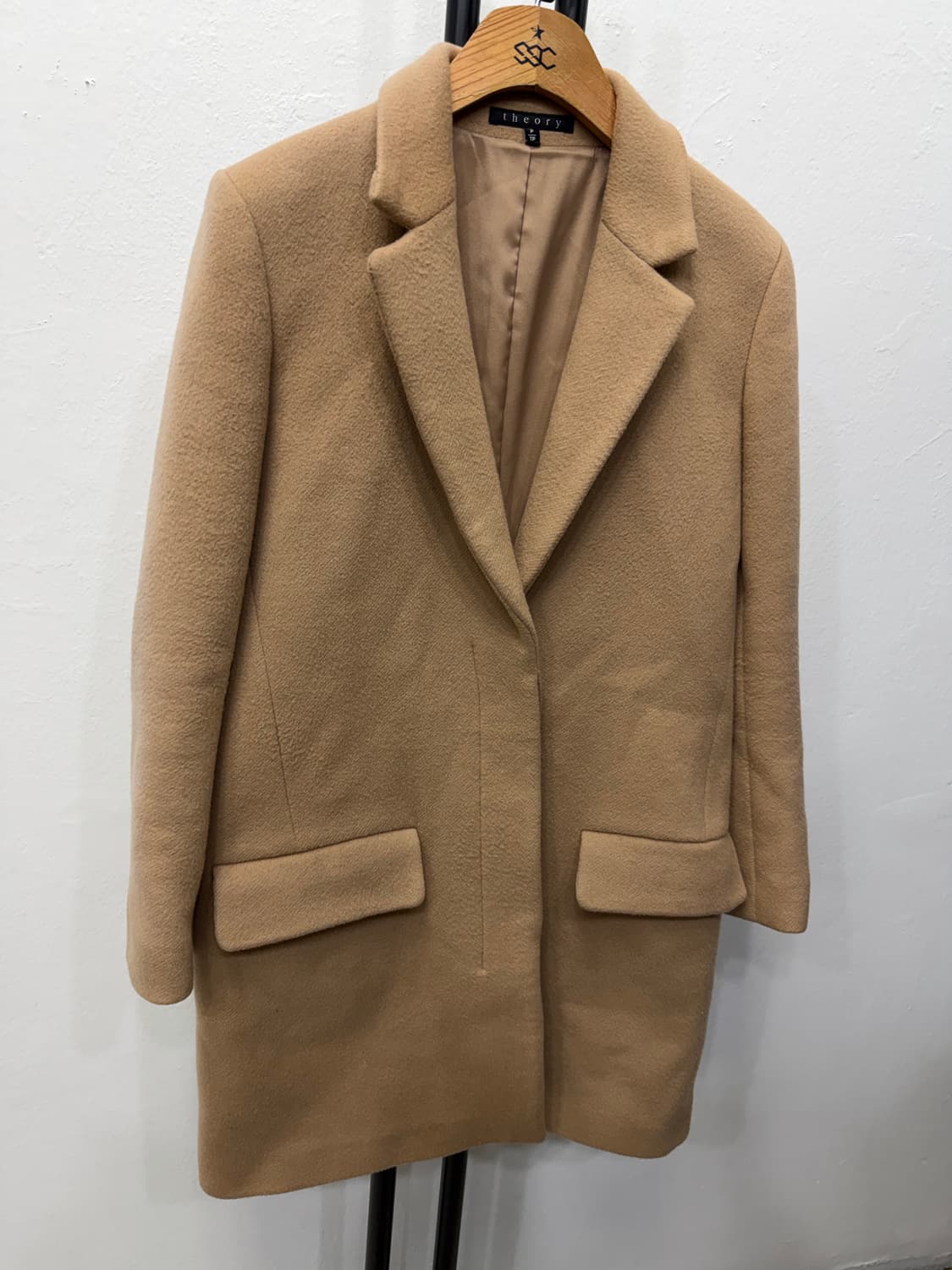 정품) 띠어리 캐시미어100 베이지코트 P 상품이미지2