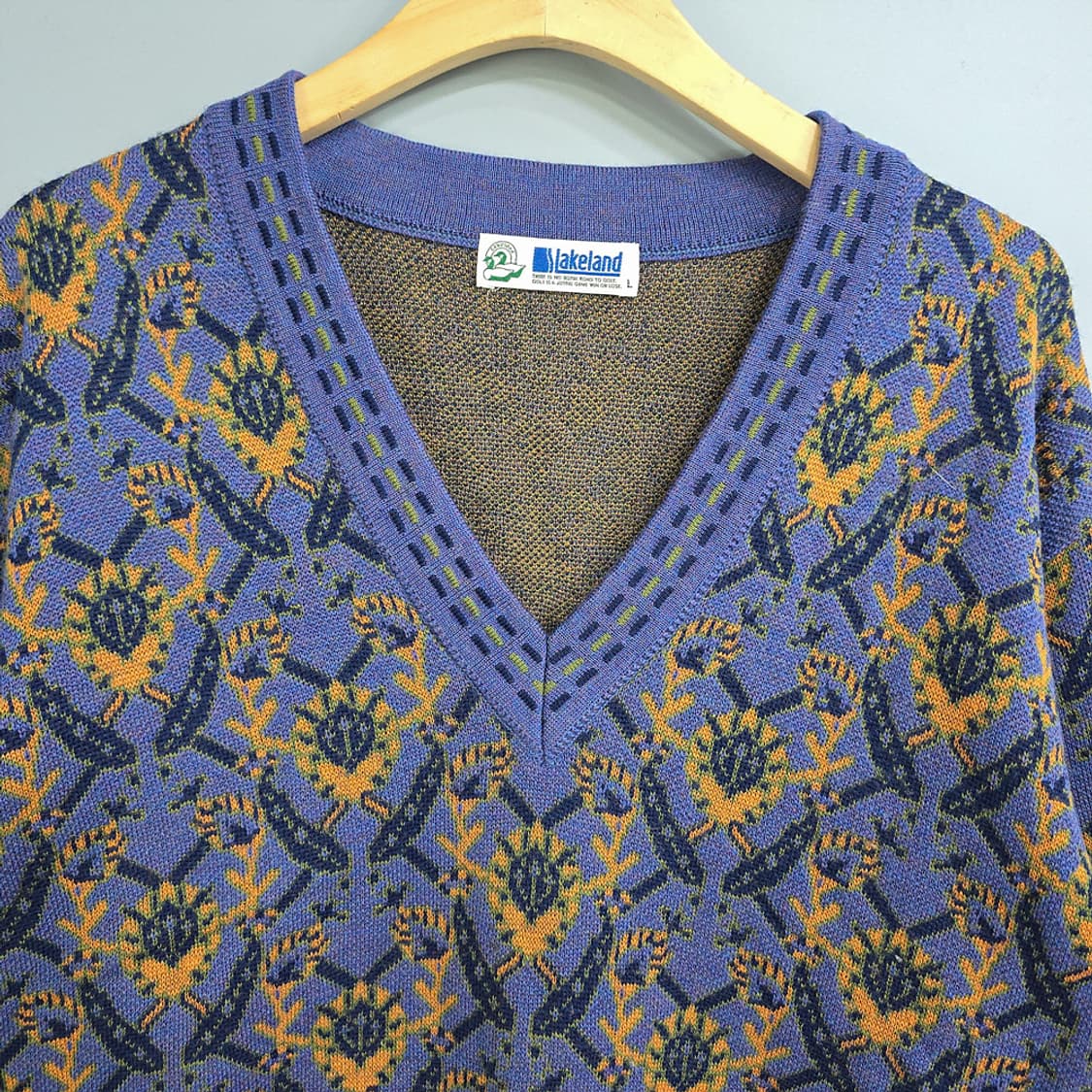 레이크랜드(Lakeland) 울 패턴 브이넥 니트 L 상품이미지2