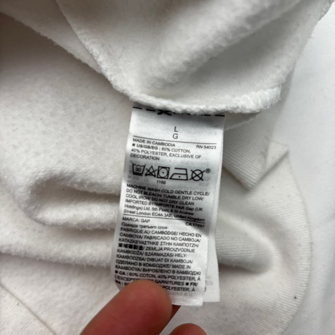 GAP 갭 y2k 화이트 후드집업 L 상품이미지8